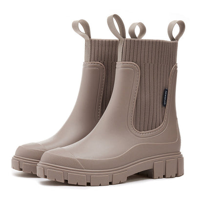 Xena Waterproof Chelsea Boots in Beige