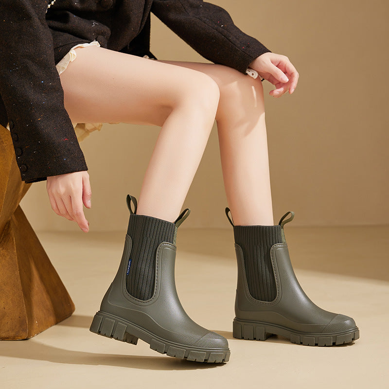 Xena Waterproof Chelsea Boots in Beige