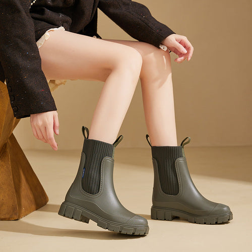 Xena Waterproof Chelsea Boots in Beige