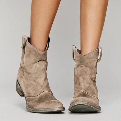 Zara Western Ankle Boots in Purple