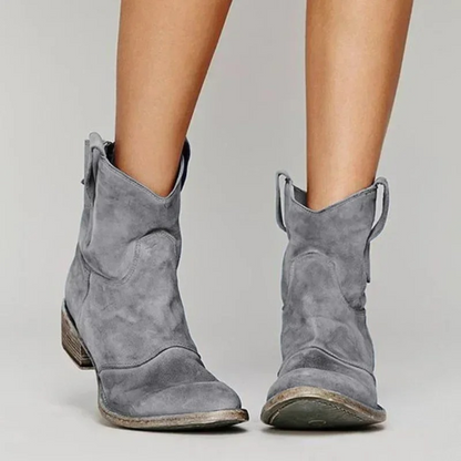 Zara Western Ankle Boots in Purple