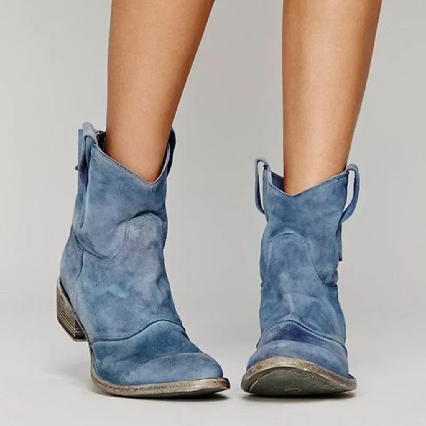 Zara Western Ankle Boots in Purple