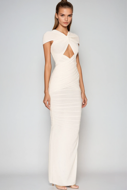 Zaria Cut-Out Maxi Dress in Ivory