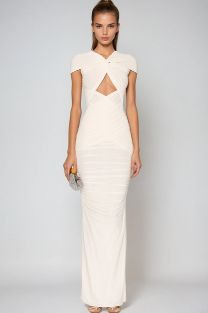 Zaria Cut-Out Maxi Dress in Ivory