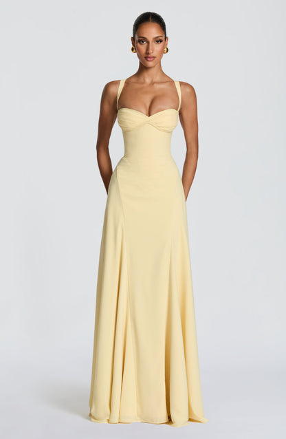 Women sweetheart maxi dress, front view