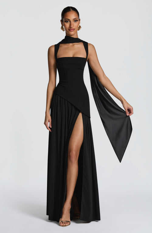 Women square neck maxi dress, front view